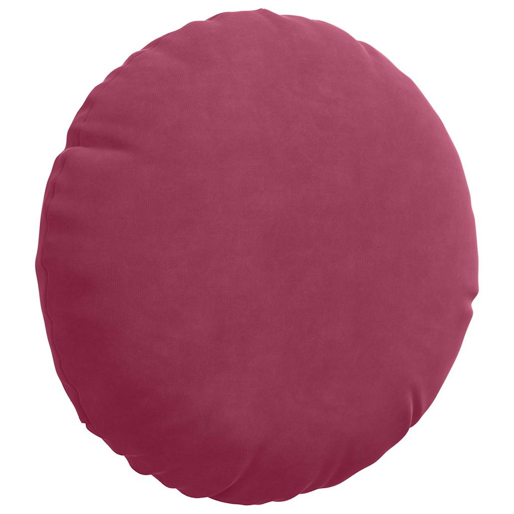 vidaXL Poduszki na siedziska 2 pcs Czerwone wino Ø30 x 13 cm Aksamit
