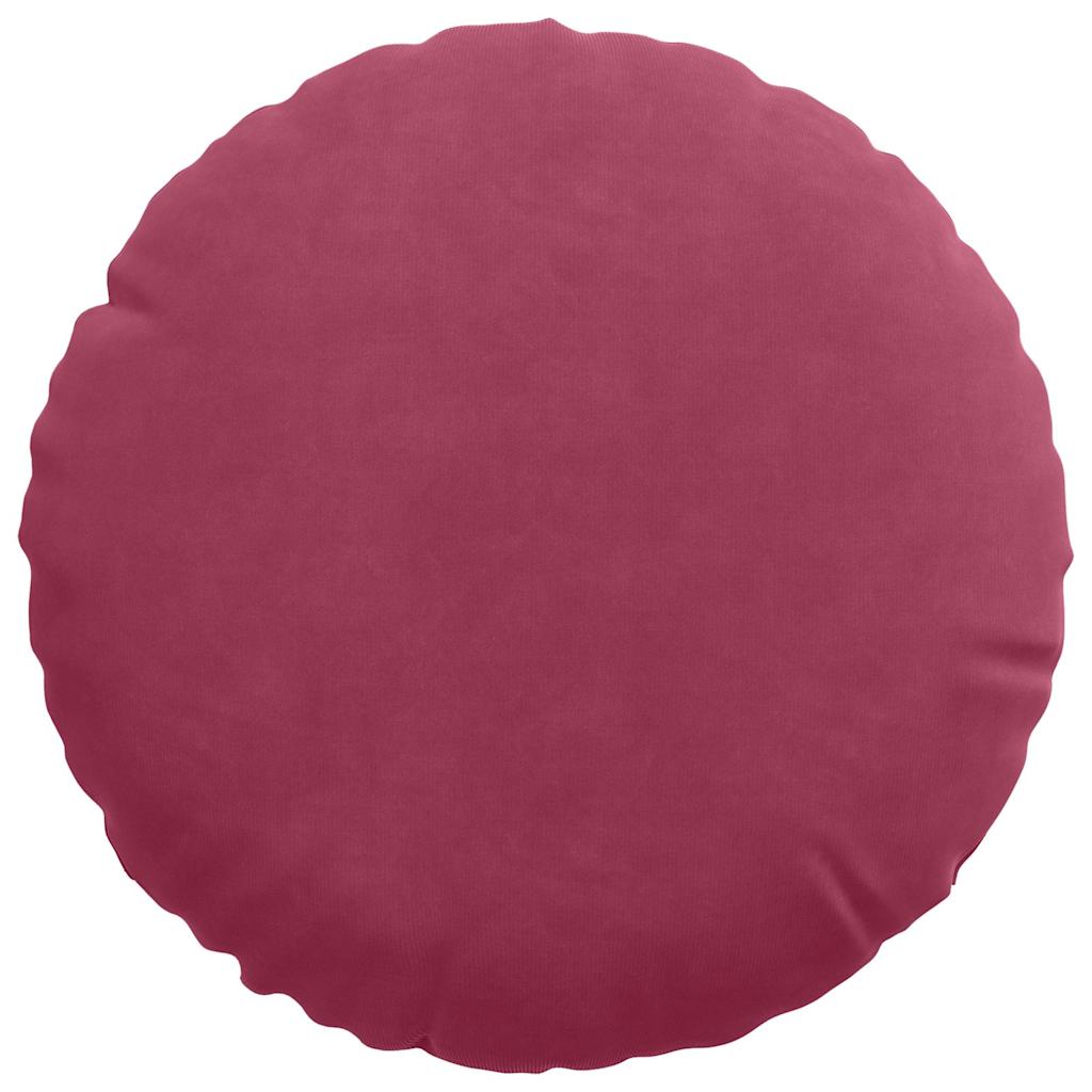 vidaXL Poduszki na siedziska 2 pcs Czerwone wino Ø30 x 13 cm Aksamit