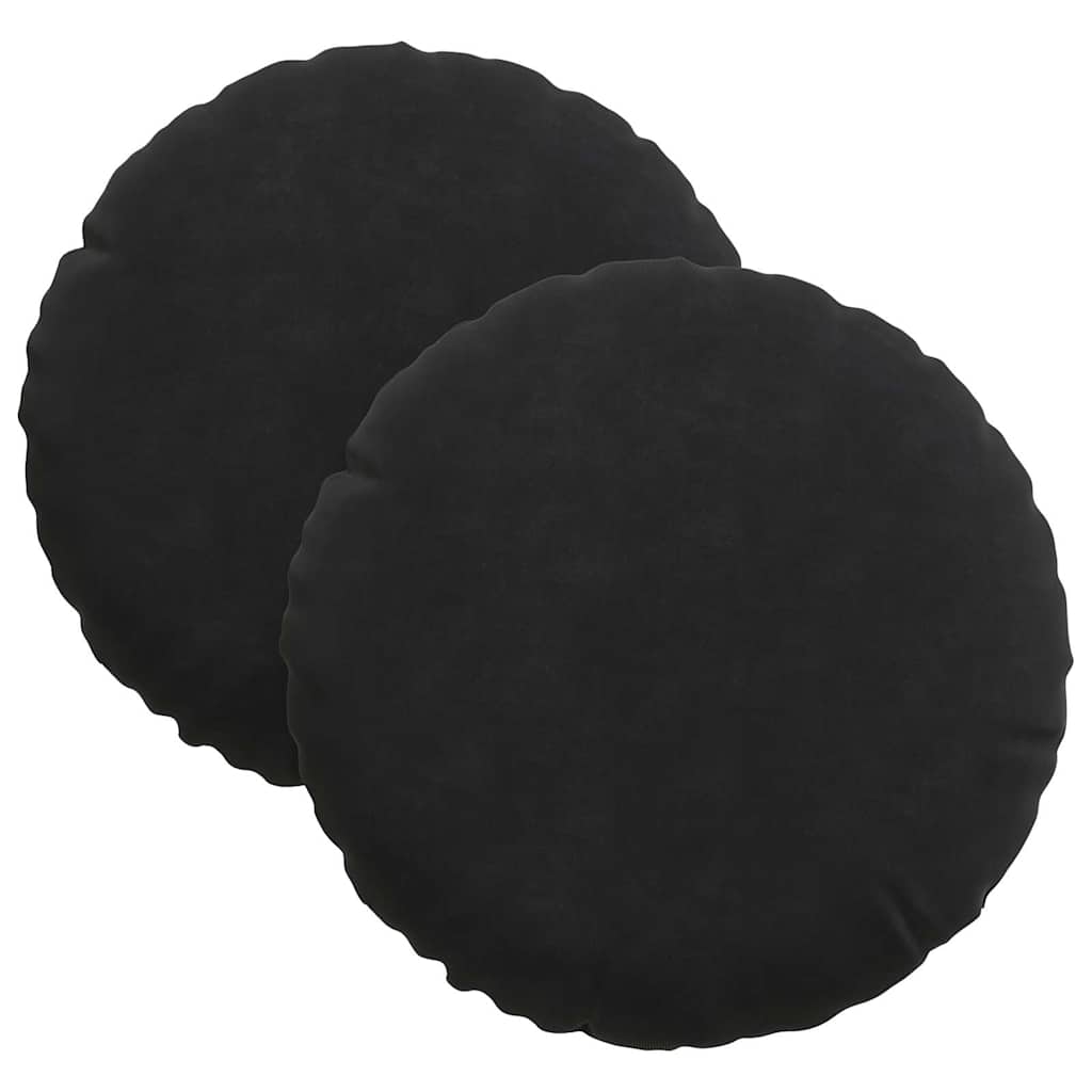 vidaXL Poduszki na siedziska 2 pcs Czarny Ø30 x 13 cm Aksamit
