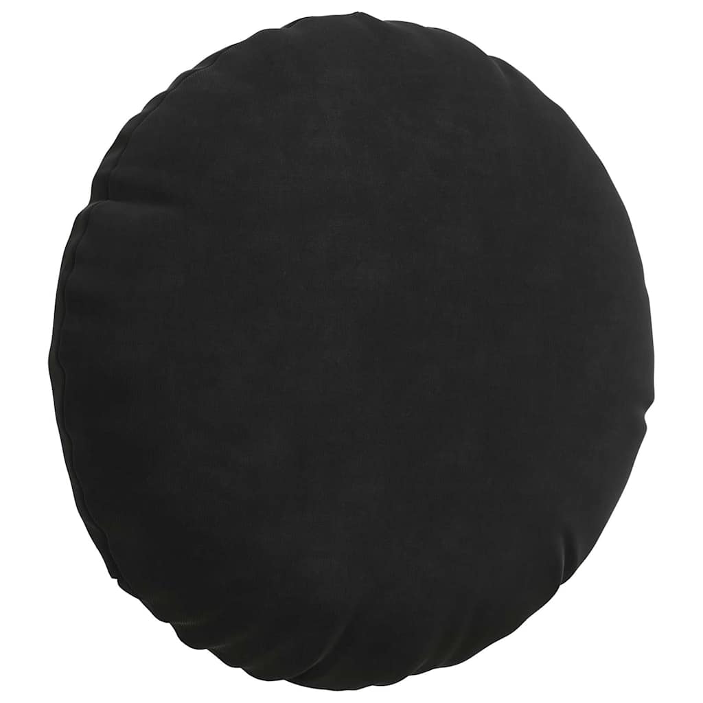 vidaXL Poduszki na siedziska 2 pcs Czarny Ø30 x 13 cm Aksamit