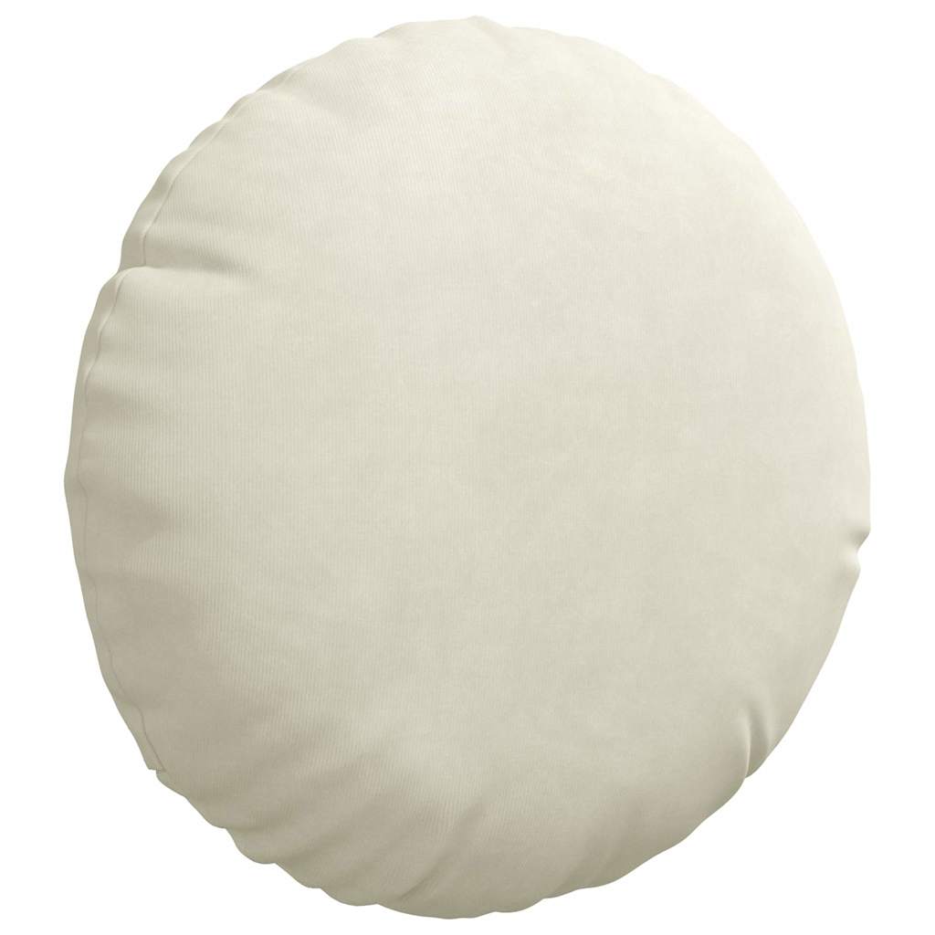 vidaXL Poduszki na siedziska 2 pcs Kremowy Ø30 x 13 cm Aksamit