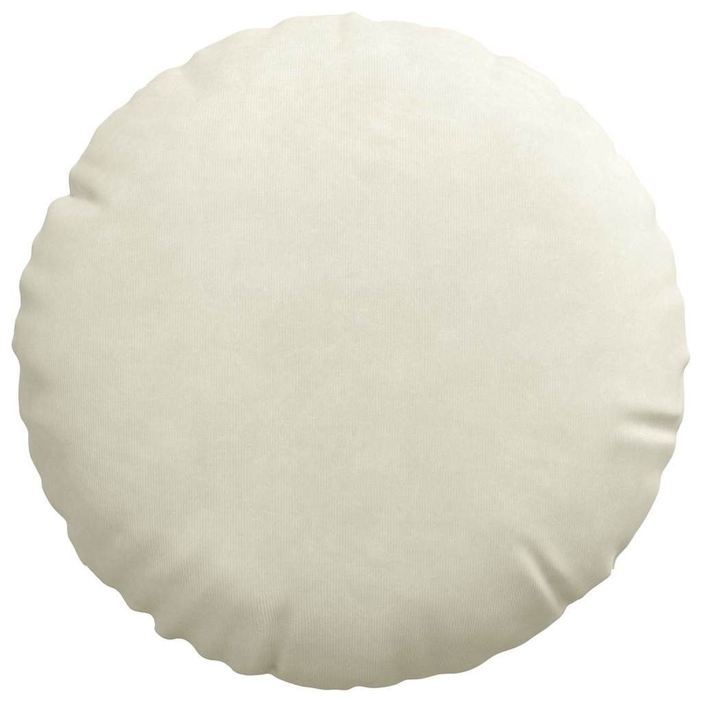vidaXL Poduszki na siedziska 2 pcs Kremowy Ø30 x 13 cm Aksamit