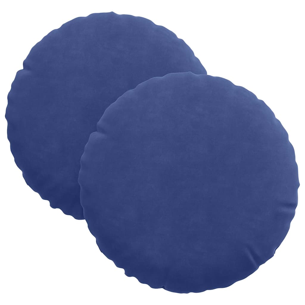 vidaXL Poduszki na siedziska 2 pcs Niebieski policyjny Ø30 x 13 cm