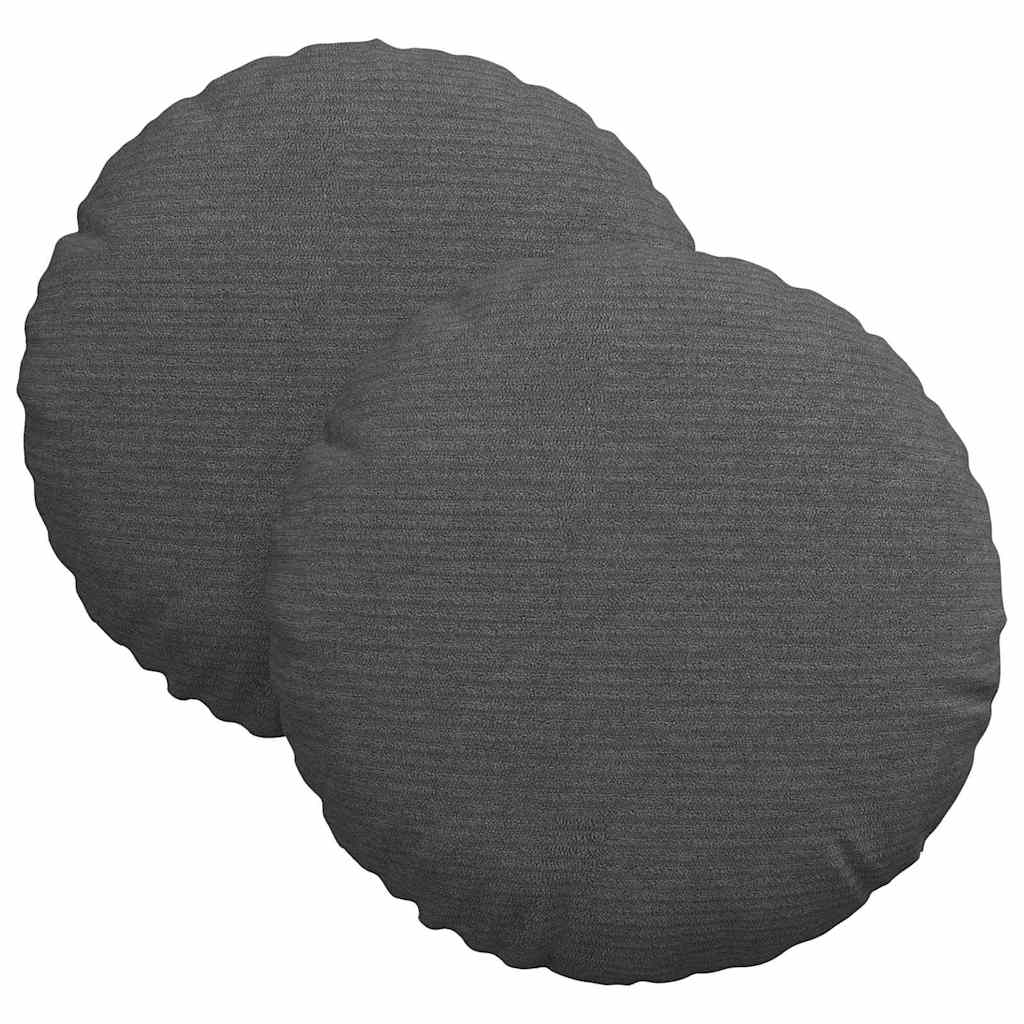 vidaXL Poduszki na siedziska 2 pcs Ciemnoszary Ø30 x 13 cm
