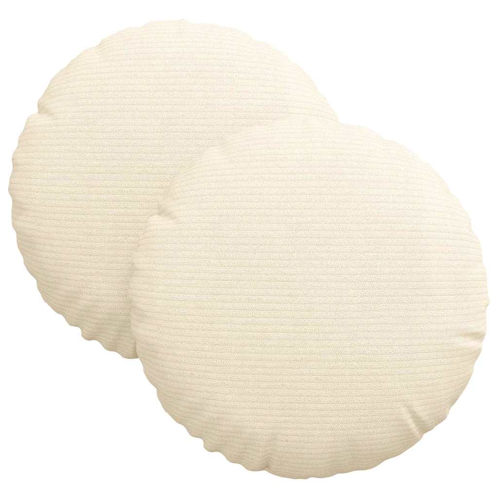 vidaXL Poduszki na siedziska 2 pcs Kremowy Ø30 x 13 cm