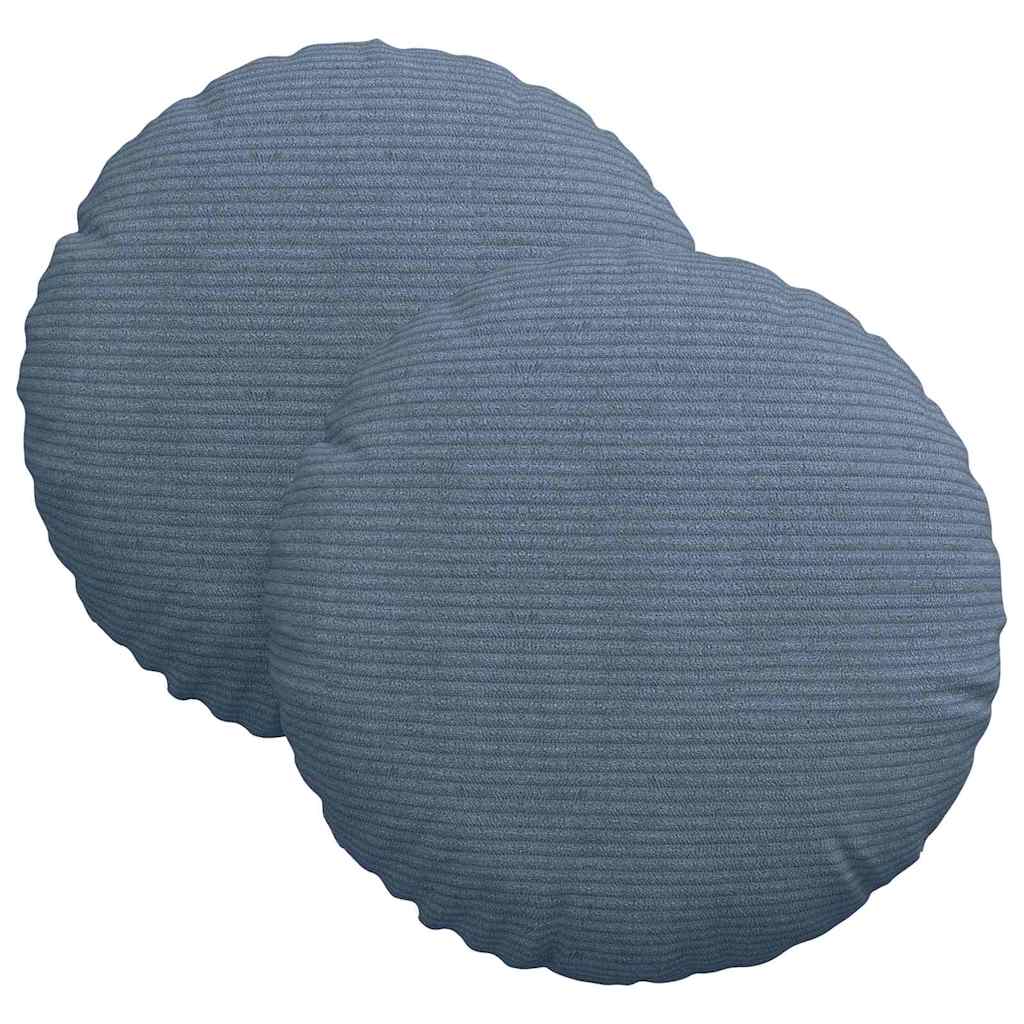 vidaXL Poduszki na siedziska 2 pcs Niebieski Ø30 x 13 cm