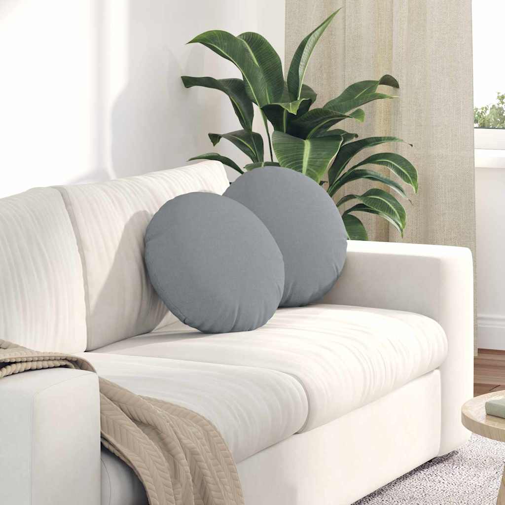 vidaXL Poduszki na siedziska 2 pcs Jasnoszary Ø40 x 13 cm tkanina