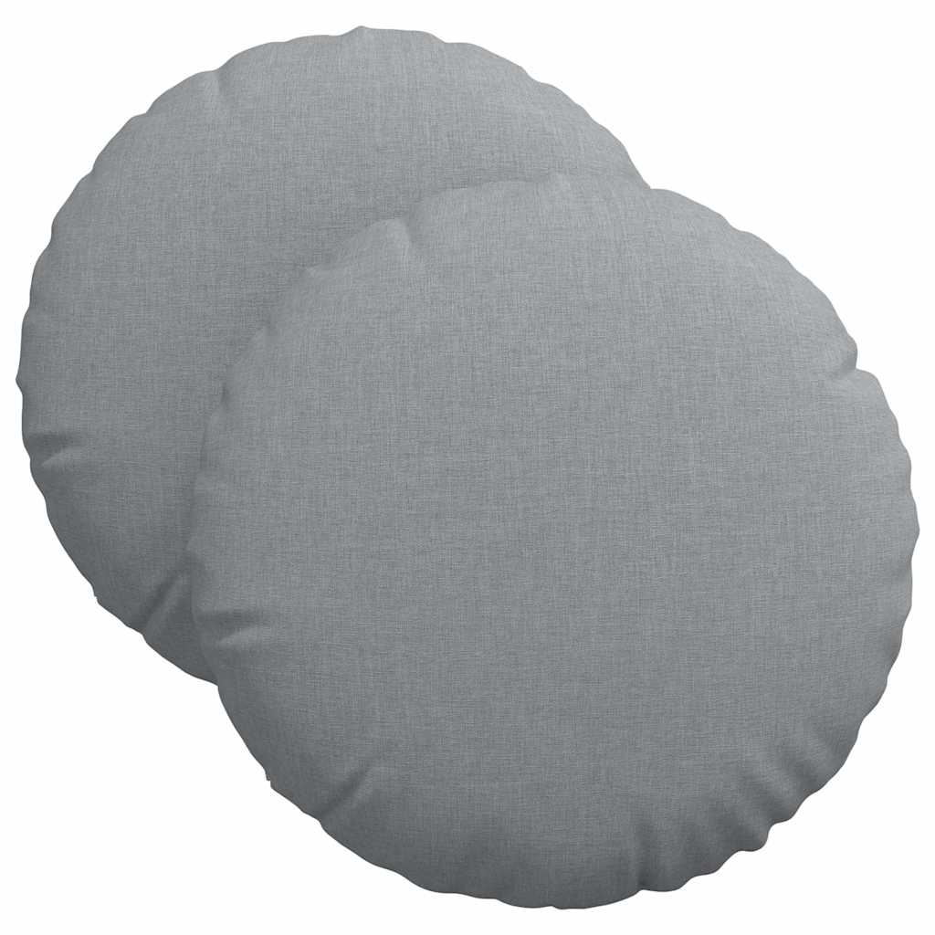 vidaXL Poduszki na siedziska 2 pcs Jasnoszary Ø40 x 13 cm tkanina