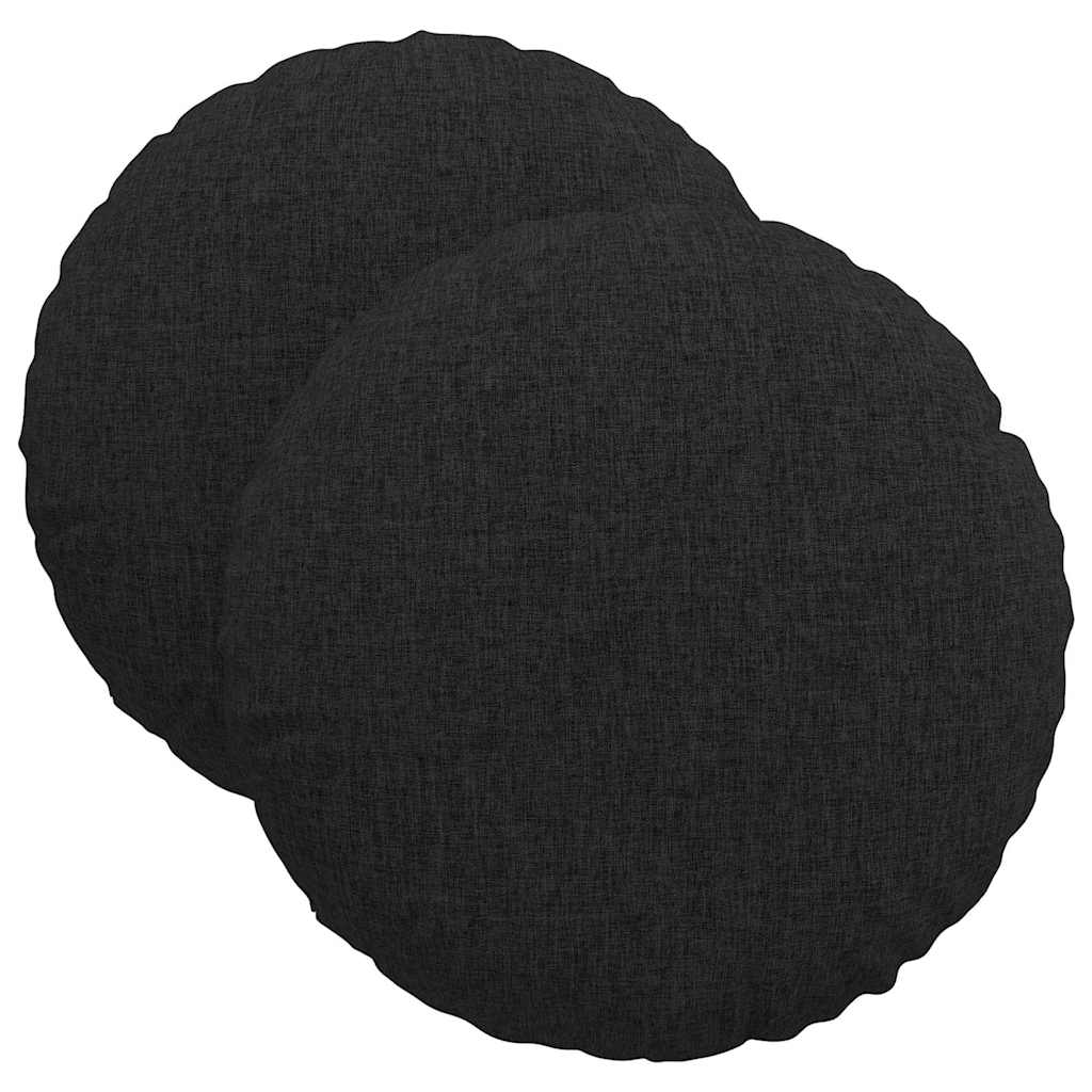 vidaXL Poduszki na siedziska 2 pcs Czarny Ø40 x 13 cm tkanina