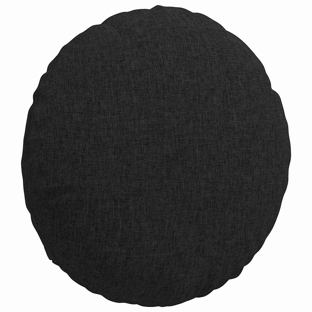 vidaXL Poduszki na siedziska 2 pcs Czarny Ø40 x 13 cm tkanina