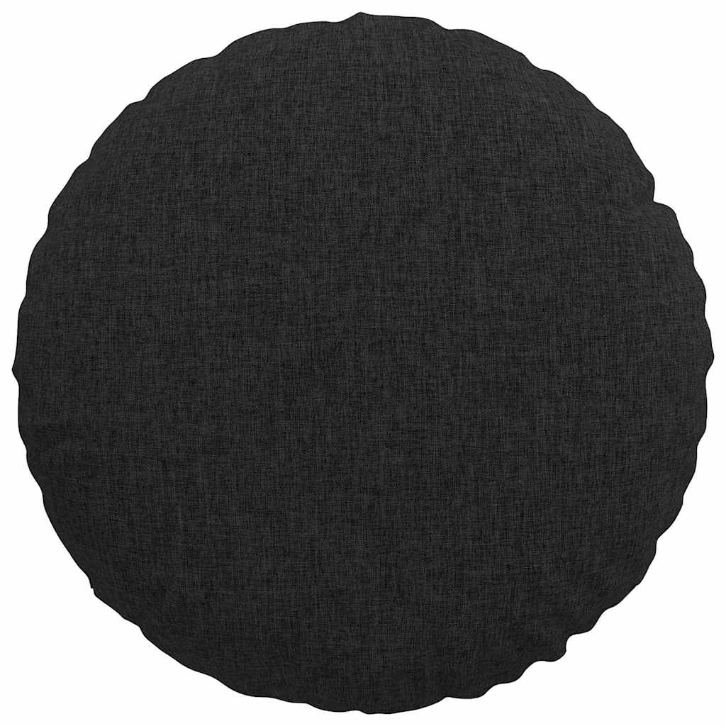 vidaXL Poduszki na siedziska 2 pcs Czarny Ø40 x 13 cm tkanina