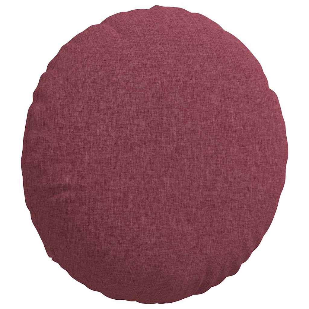 vidaXL Poduszki na siedziska 2 pcs Czerwone wino Ø40 x 13 cm tkanina