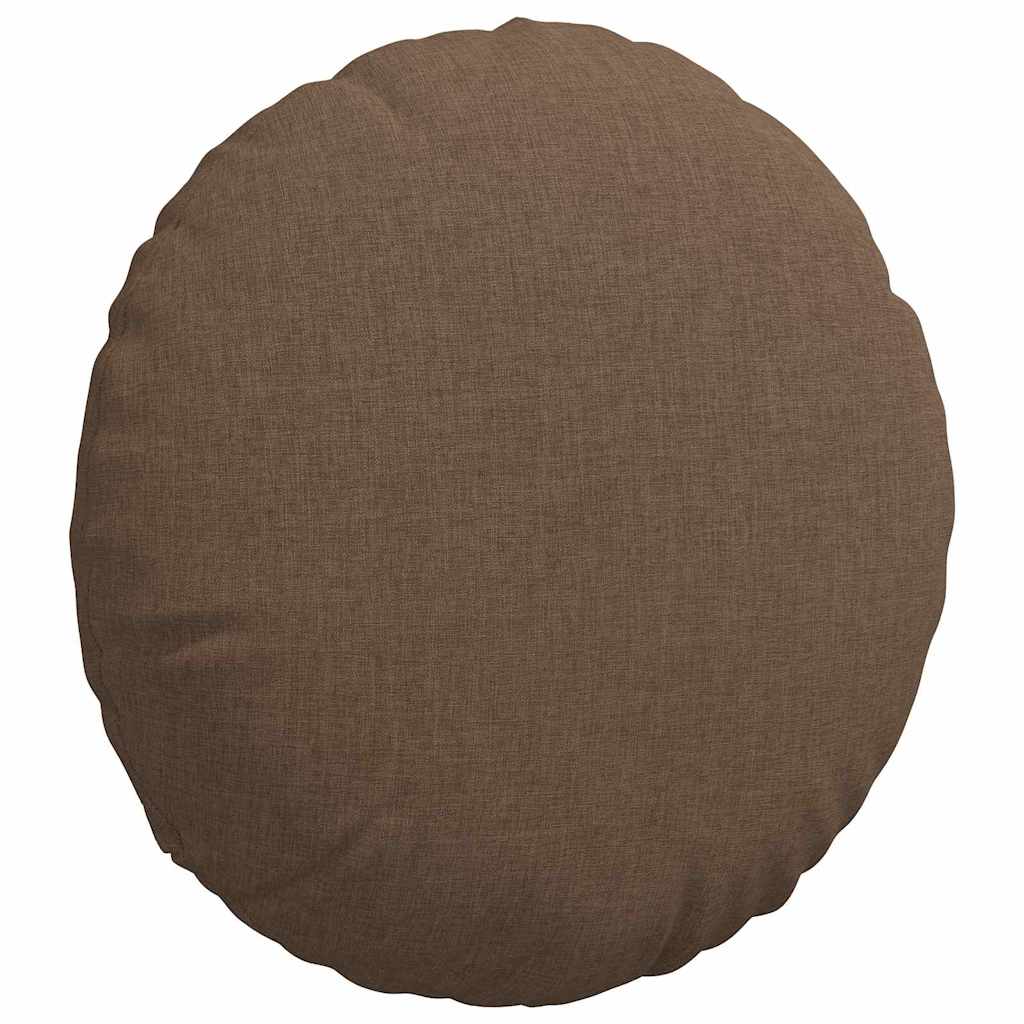 vidaXL Poduszki na siedziska 2 pcs Brązowy Ø40 x 13 cm tkanina