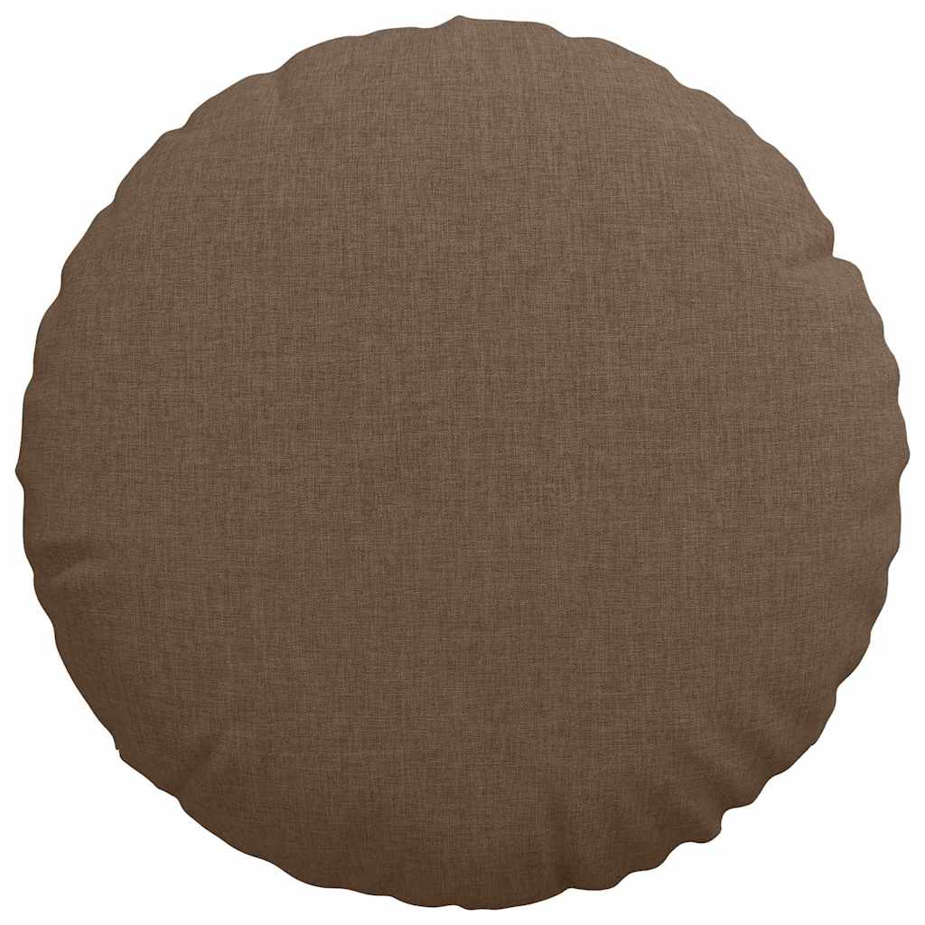 vidaXL Poduszki na siedziska 2 pcs Brązowy Ø40 x 13 cm tkanina