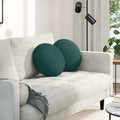 vidaXL Poduszki na siedziska 2 pcs Ciemna zieleń Ø40 x 13 cm tkanina