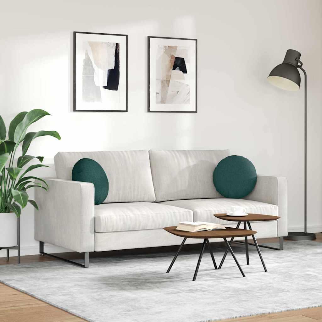vidaXL Poduszki na siedziska 2 pcs Ciemna zieleń Ø40 x 13 cm tkanina