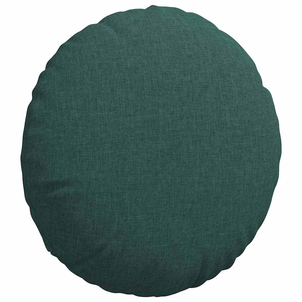 vidaXL Poduszki na siedziska 2 pcs Ciemna zieleń Ø40 x 13 cm tkanina