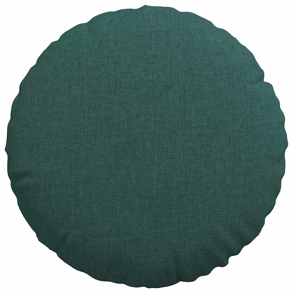 vidaXL Poduszki na siedziska 2 pcs Ciemna zieleń Ø40 x 13 cm tkanina