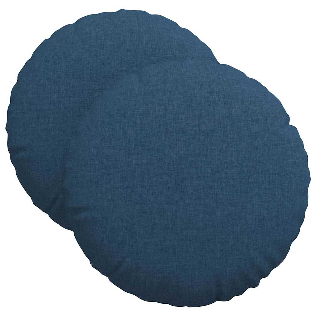 vidaXL Poduszki na siedziska 2 pcs Niebieski Ø40 x 13 cm tkanina