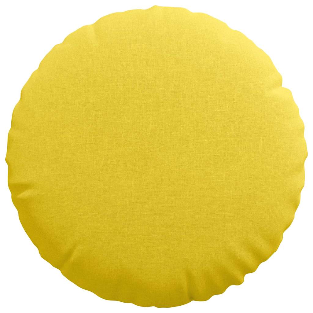 vidaXL Poduszki na siedziska 2 pcs Jasnożółty Ø40 x 13 cm tkanina
