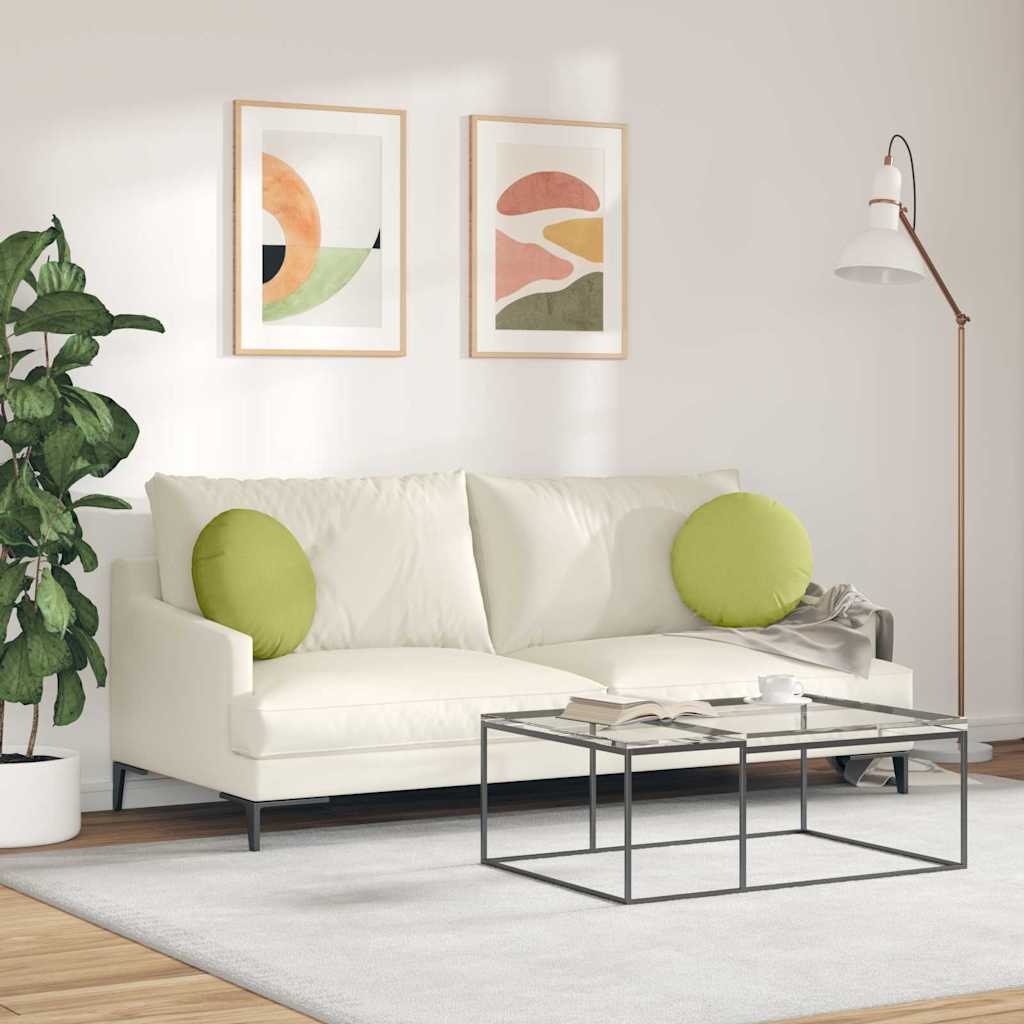 vidaXL Poduszki na siedziska 2 pcs Jasnozielony Ø40 x 13 cm tkanina