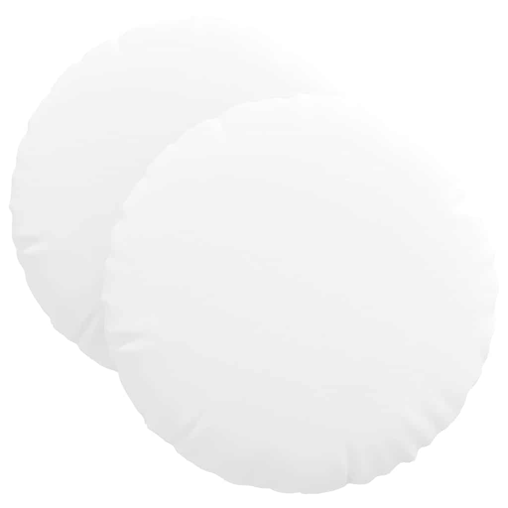 vidaXL Poduszki na siedziska 2 pcs Biały Ø40 x 13 cm tkanina