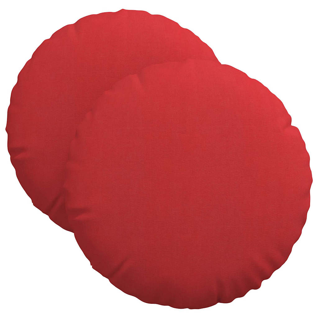 vidaXL Poduszki na siedziska 2 pcs Czerwony Ø40 x 13 cm tkanina