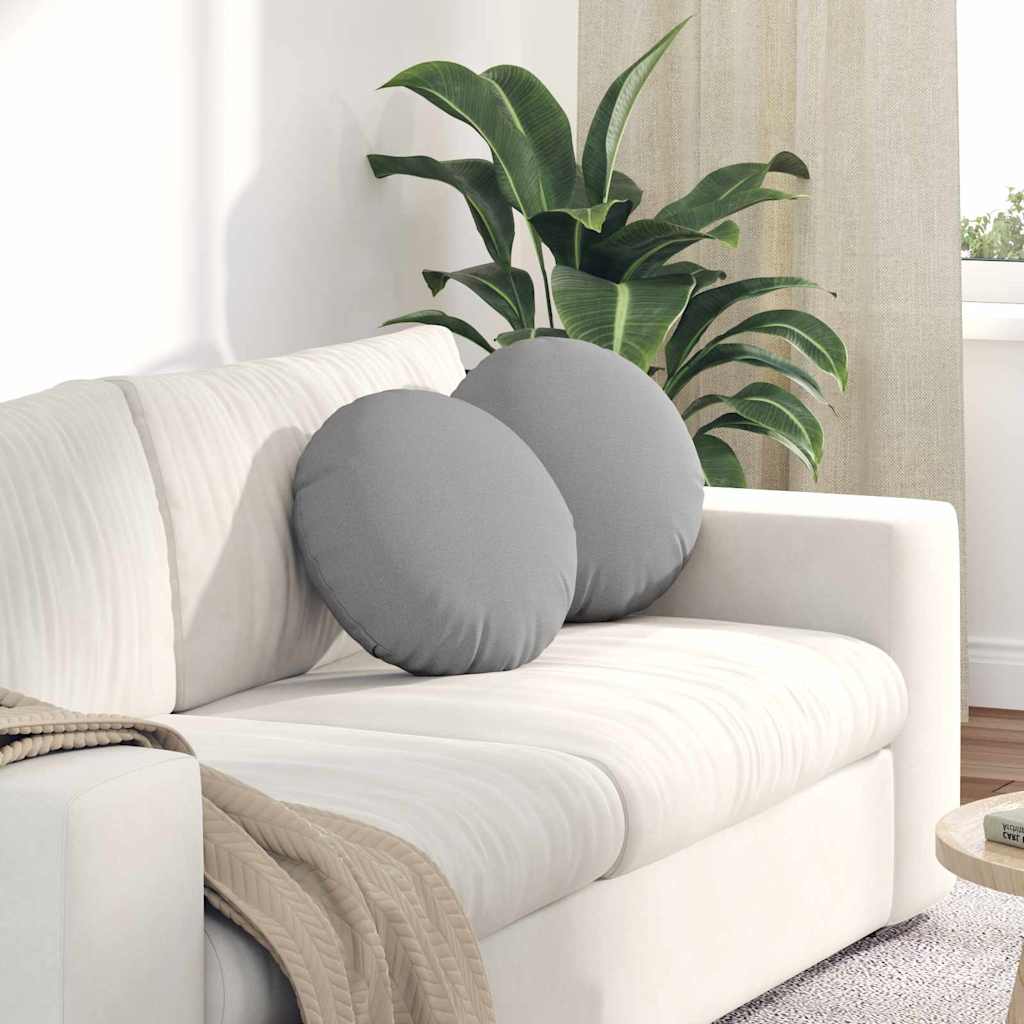 vidaXL Poduszki na siedziska 2 pcs Szary chmur Ø40 x 13 cm tkanina