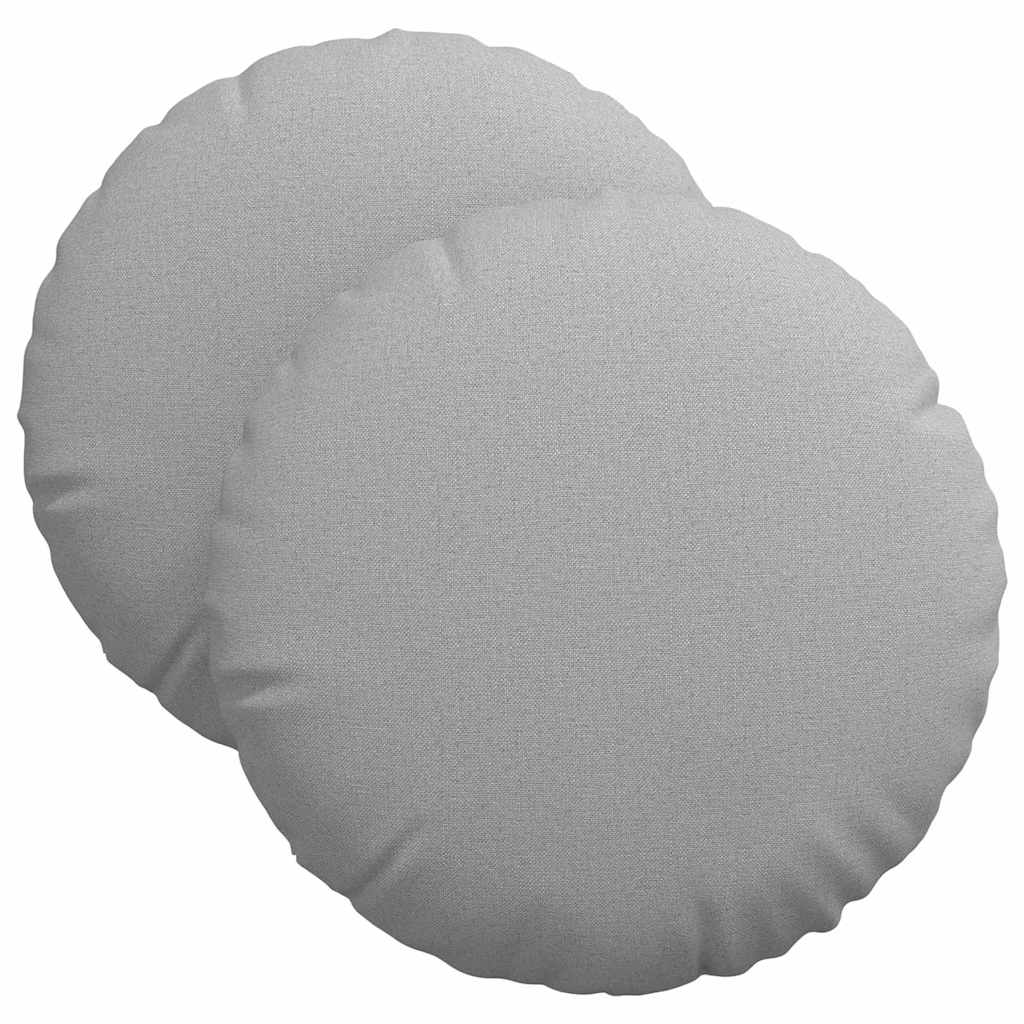 vidaXL Poduszki na siedziska 2 pcs Szary chmur Ø40 x 13 cm tkanina