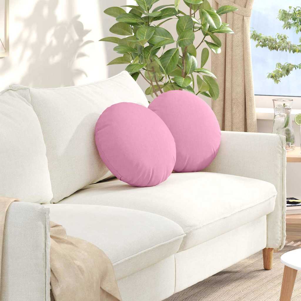 vidaXL Poduszki na siedziska 2 pcs Różowy Ø40 x 13 cm tkanina