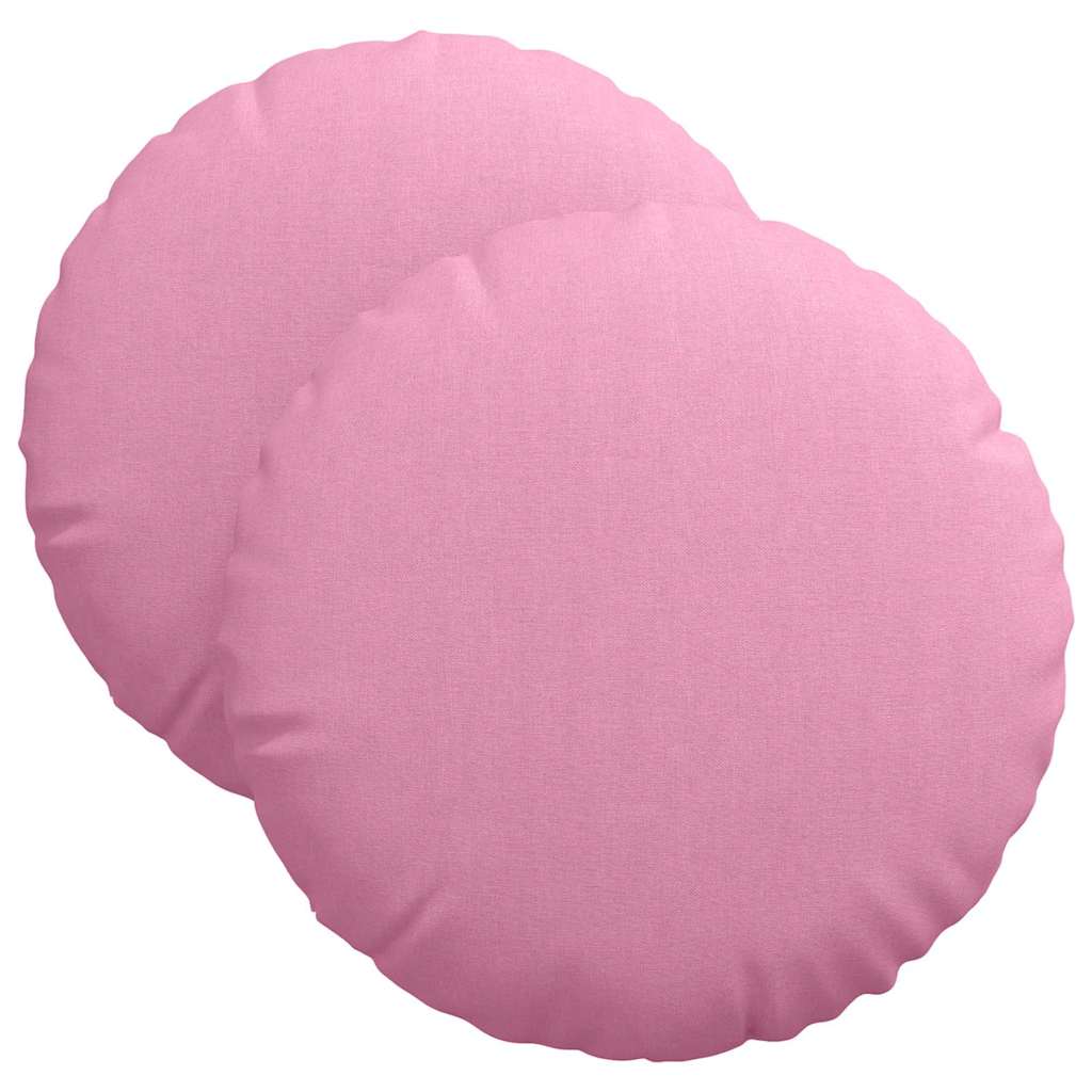 vidaXL Poduszki na siedziska 2 pcs Różowy Ø40 x 13 cm tkanina