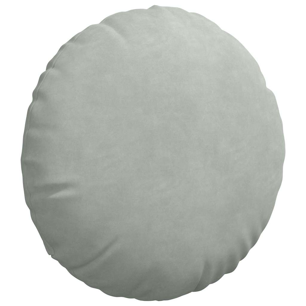 vidaXL Poduszki na siedziska 2 pcs Jasnoszary Ø 40 x 13 cm Aksamit