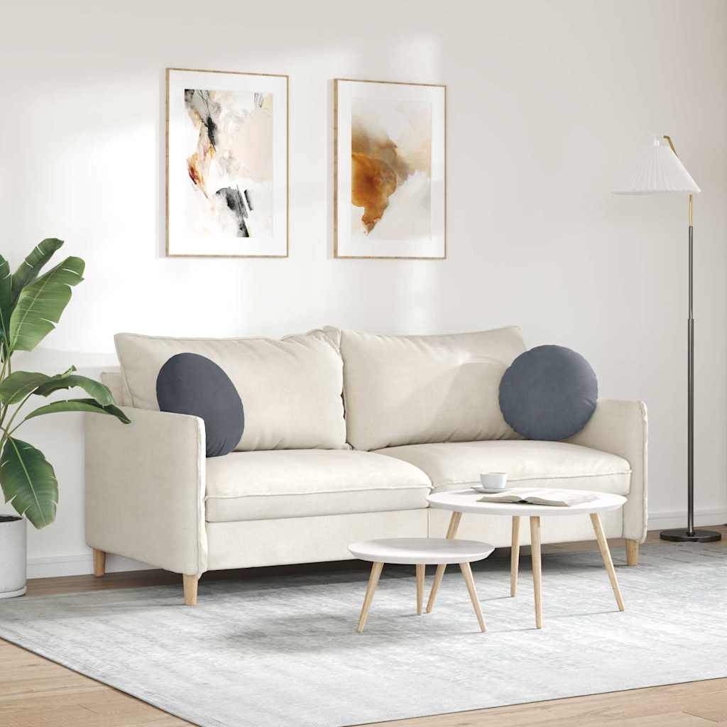 vidaXL Poduszki na siedziska 2 pcs Ciemnoszary Ø 40 x 13 cm Aksamit