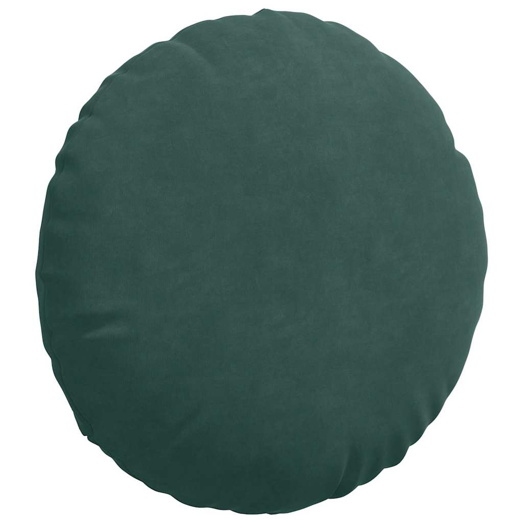 vidaXL Poduszki na siedziska 2 pcs Ciemna zieleń Ø 40 x 13 cm Aksamit