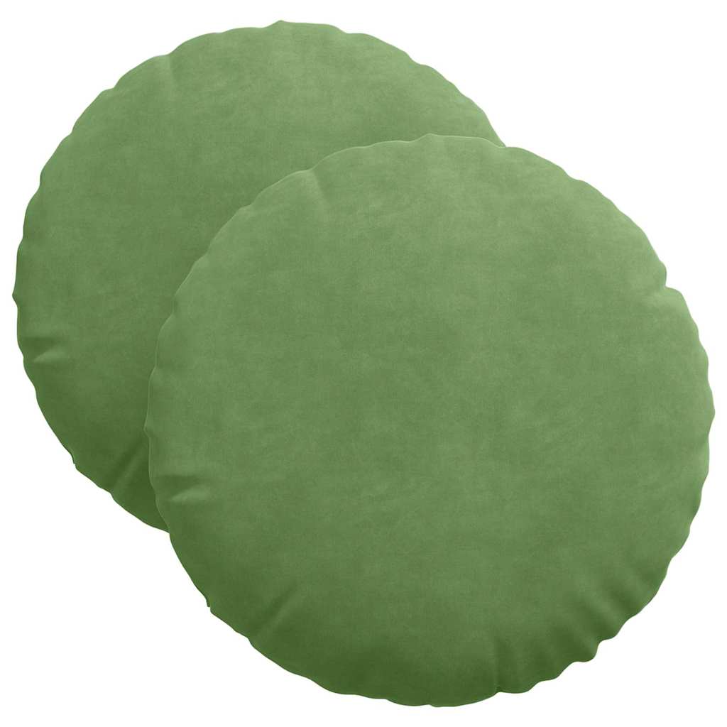 vidaXL Poduszki na siedziska 2 pcs Jasnozielony Ø 40 x 13 cm Aksamit