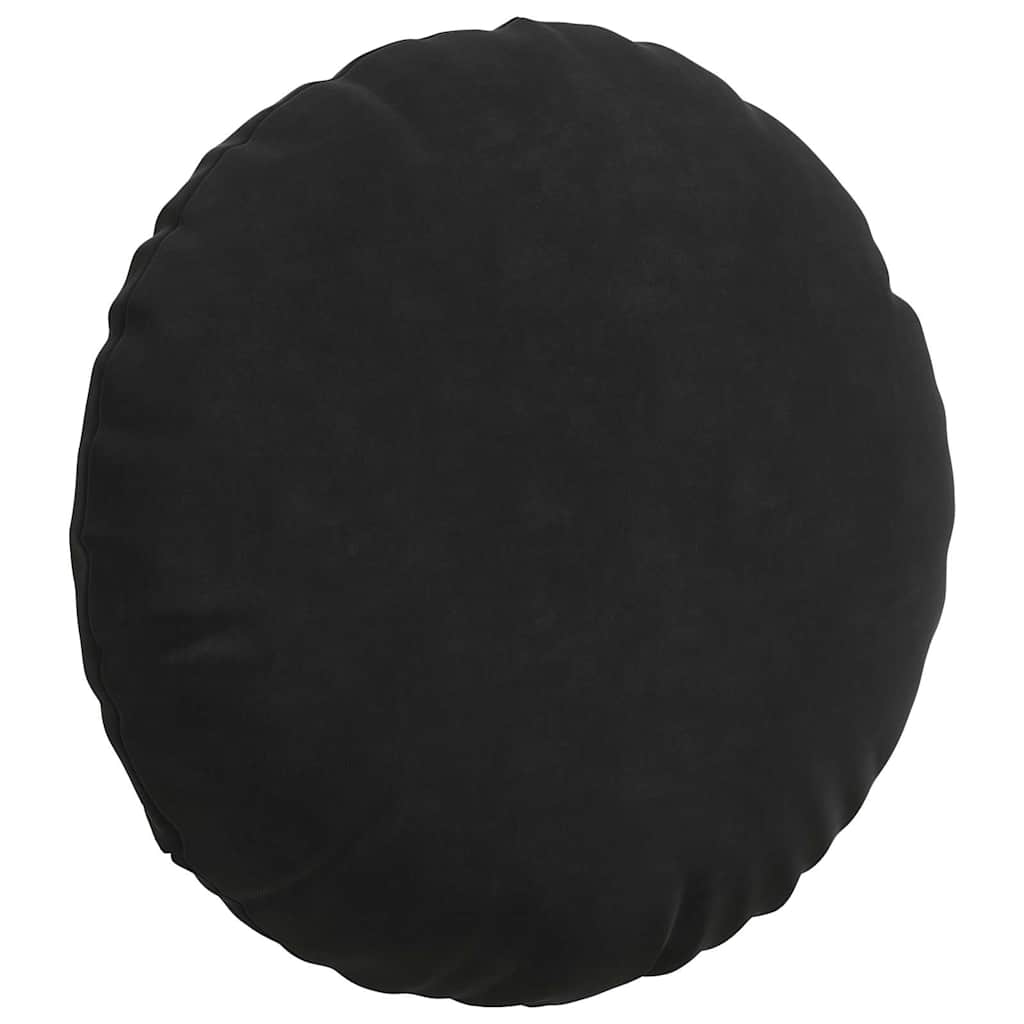 vidaXL Poduszki na siedziska 2 pcs Czarny Ø 40 x 13 cm Aksamit