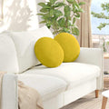 vidaXL Poduszki na siedziska 2 pcs Żółty Ø 40 x 13 cm Aksamit