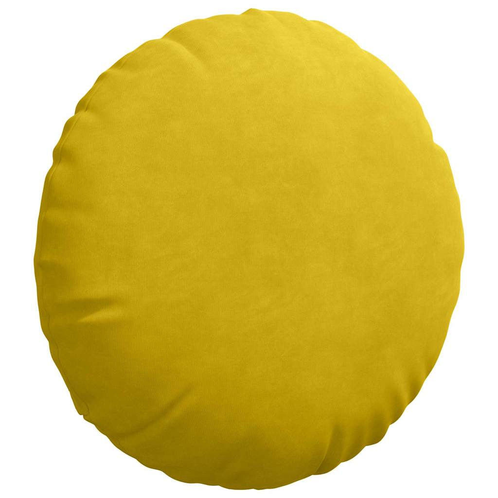 vidaXL Poduszki na siedziska 2 pcs Żółty Ø 40 x 13 cm Aksamit
