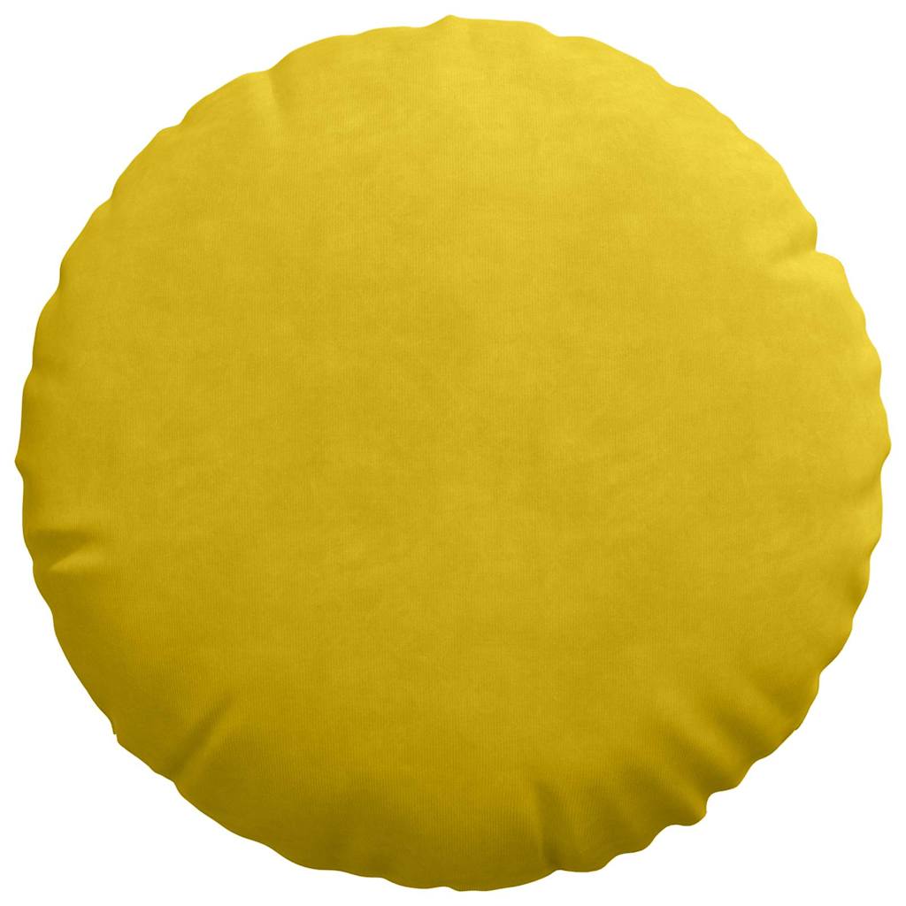 vidaXL Poduszki na siedziska 2 pcs Żółty Ø 40 x 13 cm Aksamit
