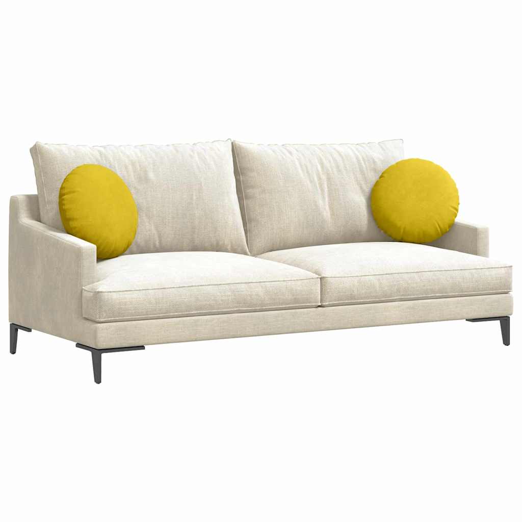 vidaXL Poduszki na siedziska 2 pcs Żółty Ø 40 x 13 cm Aksamit