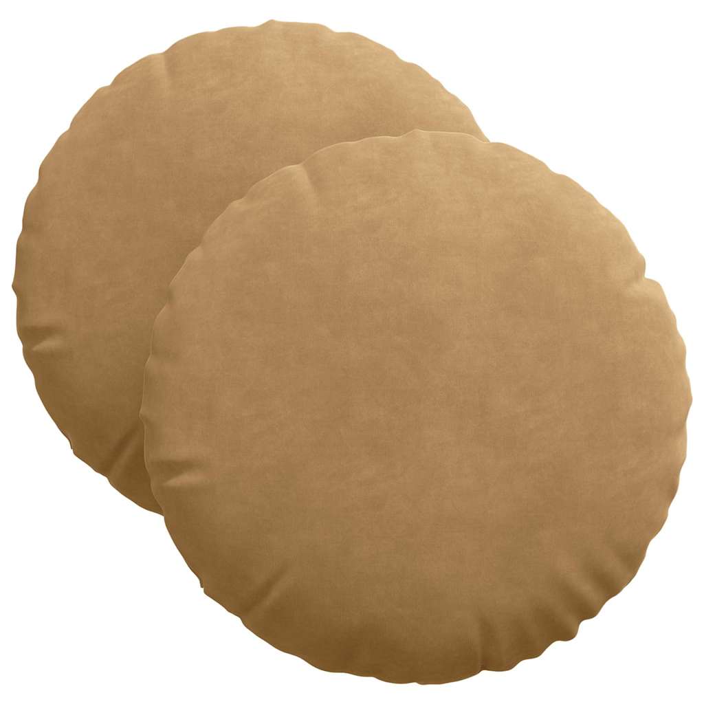 vidaXL Poduszki na siedziska 2 pcs Brązowy Ø 40 x 13 cm Aksamit