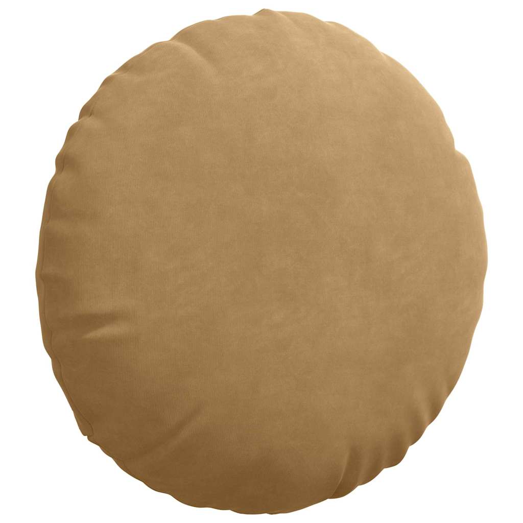 vidaXL Poduszki na siedziska 2 pcs Brązowy Ø 40 x 13 cm Aksamit