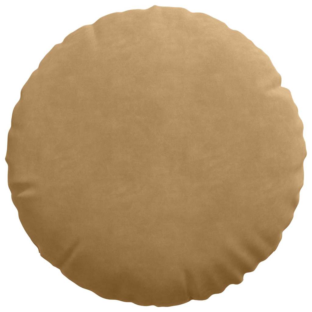 vidaXL Poduszki na siedziska 2 pcs Brązowy Ø 40 x 13 cm Aksamit