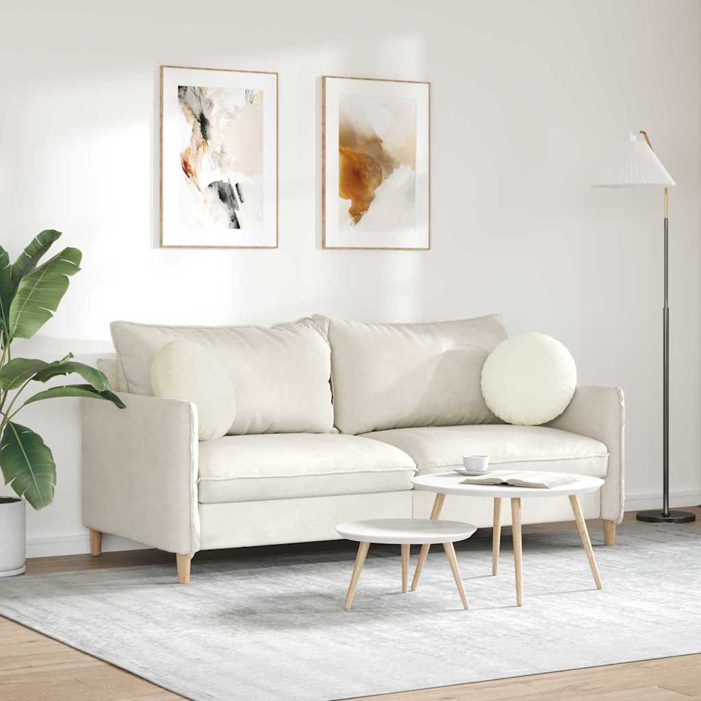 vidaXL Poduszki na siedziska 2 pcs Kremowy Ø 40 x 13 cm Aksamit