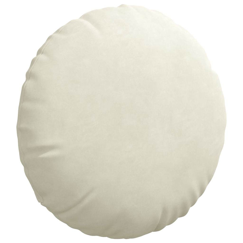 vidaXL Poduszki na siedziska 2 pcs Kremowy Ø 40 x 13 cm Aksamit