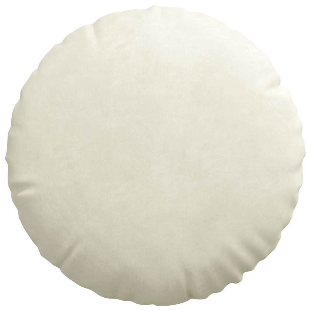 vidaXL Poduszki na siedziska 2 pcs Kremowy Ø 40 x 13 cm Aksamit