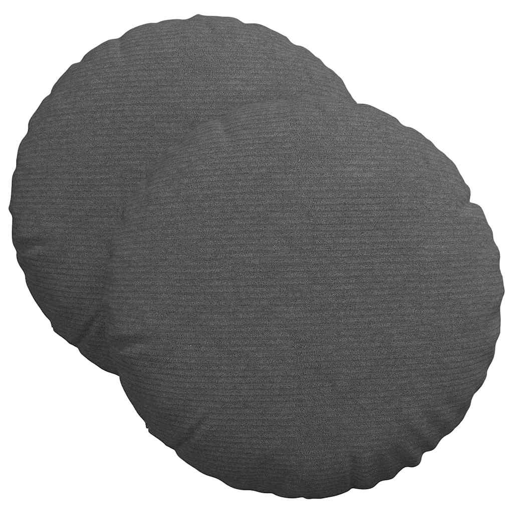 vidaXL Poduszki na siedziska 2 pcs Ciemnoszary Ø 40 cm