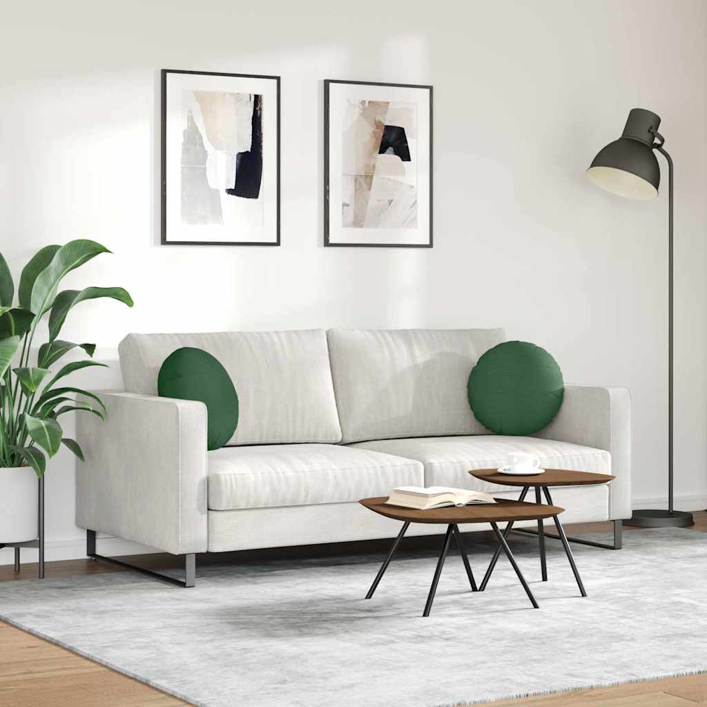 vidaXL Poduszki na siedziska 2 pcs Ciemna zieleń Ø 40 cm