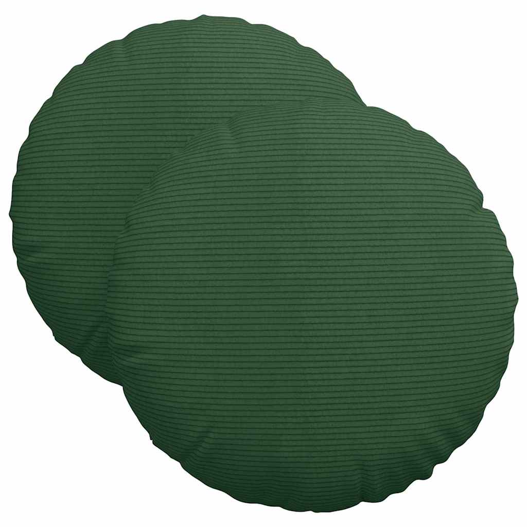 vidaXL Poduszki na siedziska 2 pcs Ciemna zieleń Ø 40 cm