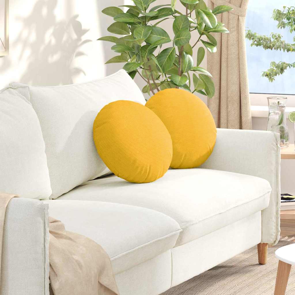 vidaXL Poduszki na siedziska 2 pcs Jasnożółty Ø 40 cm